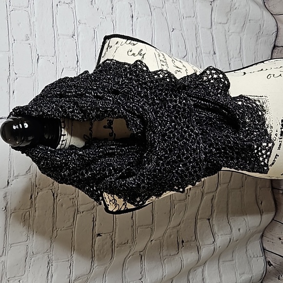 Cato Black/Silver Stretch Infinity Scarf - Picture 1 of 5